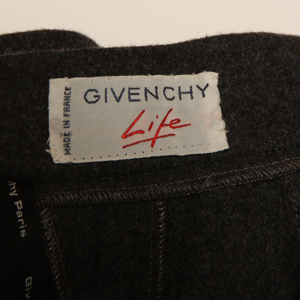 Vintage 80's Givenchy France Gray Wool Tailored Trousers