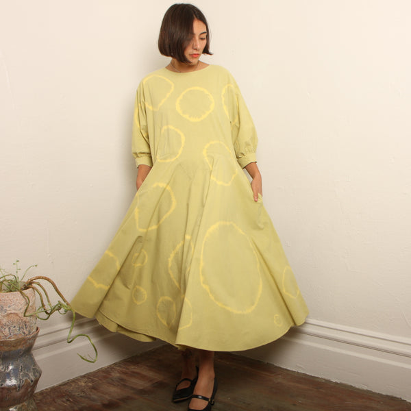 Vintage 80's Honeydew Cotton Circles Dress
