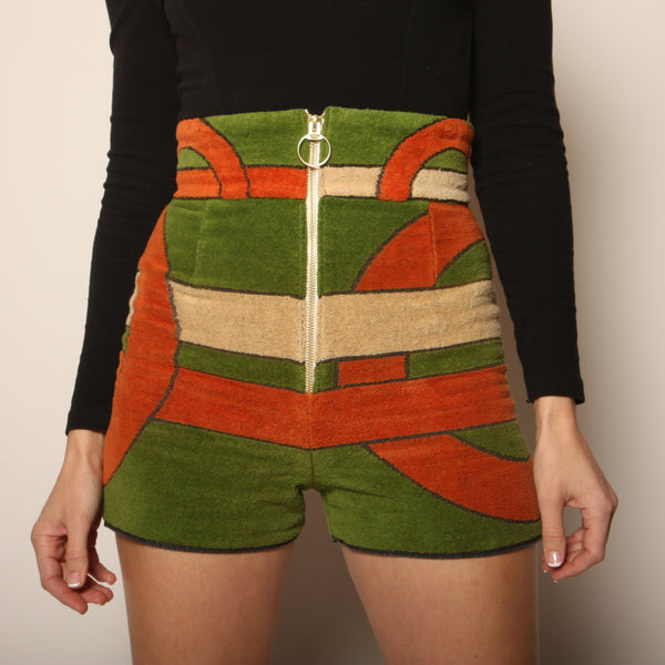 70's Pierre Cardin for Artex Graphic Towel Shorts