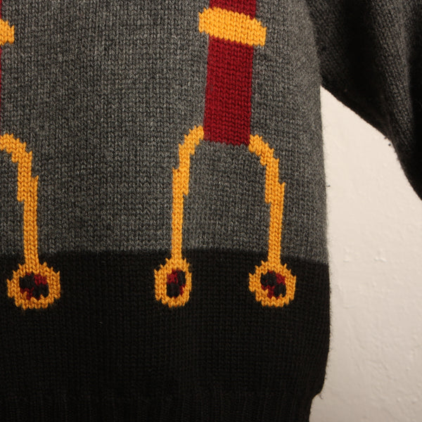 Vintage Oversized Hand Knit Suspenders Sweater