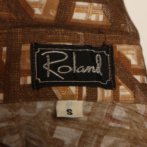Vintage 70's Roland Cotton Knit Psychedelic Button-Down