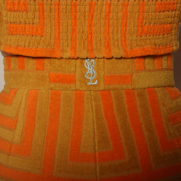 70's YSL Fieldcrest Graphic Towel Halter + Shorts Set - XS/S